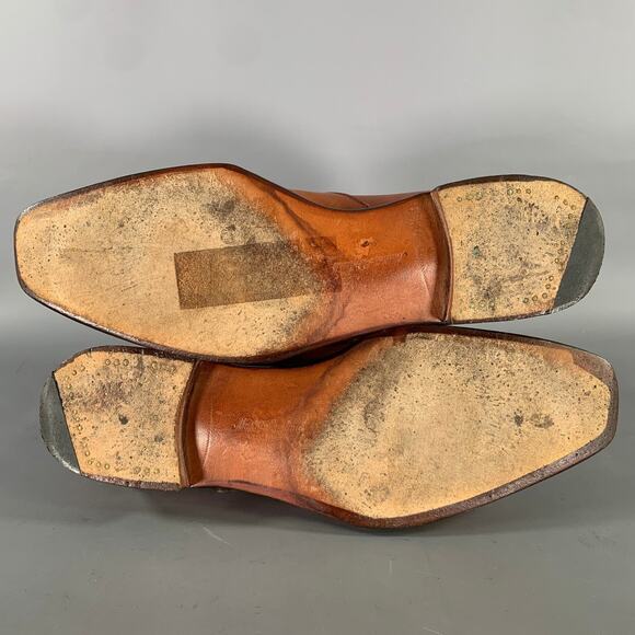 RALPH LAUREN Size 8.5 Brown Wingtip Leather Monk Strap Loafers main image 5